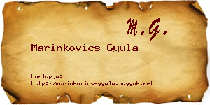 Marinkovics Gyula névjegykártya